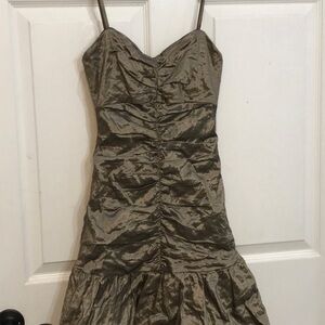 BCBG Maxazria gold cocktail dress